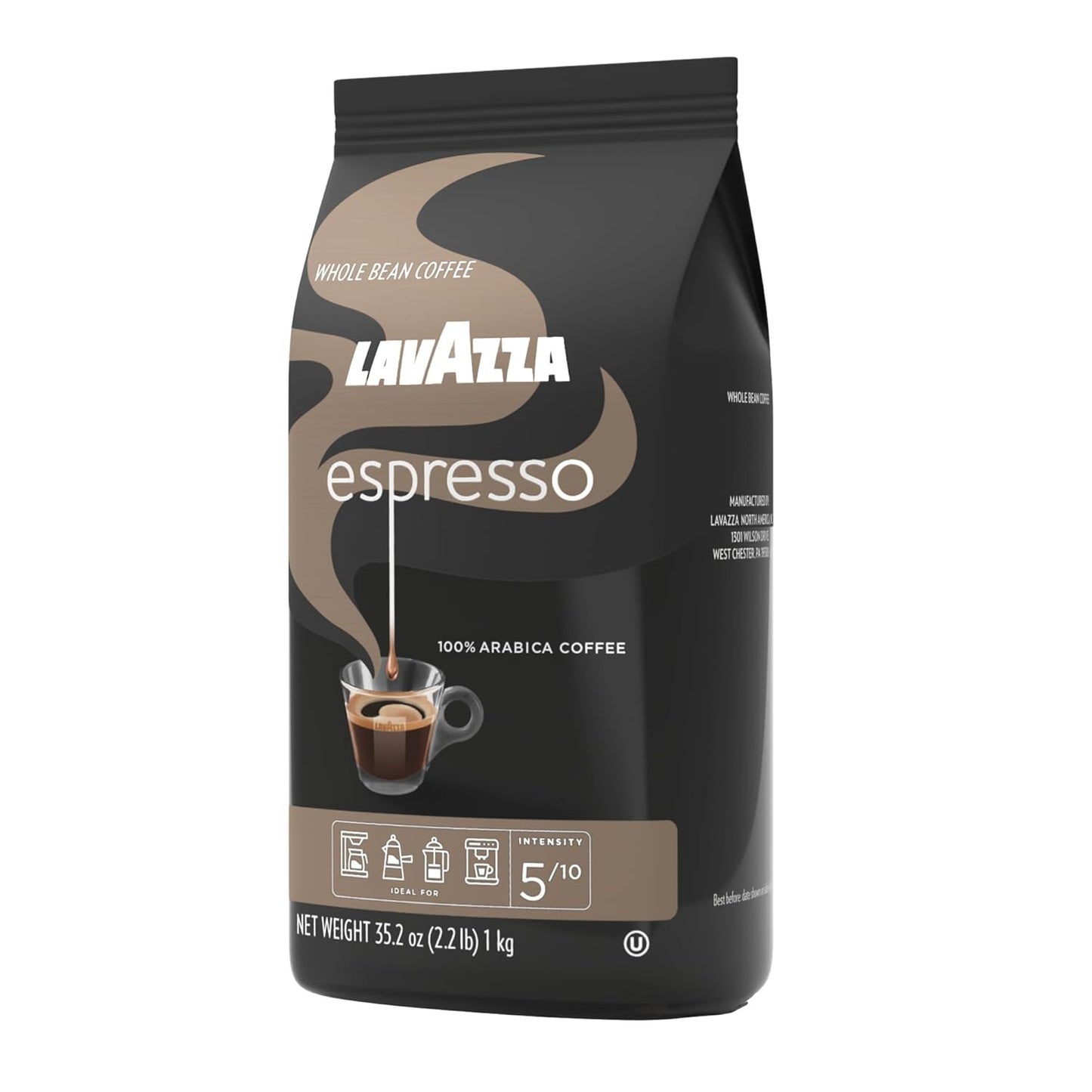 Lavazza Espresso Whole Bean Coffee, Medium Roast, 100% Arabica, 2.2 lb Bag