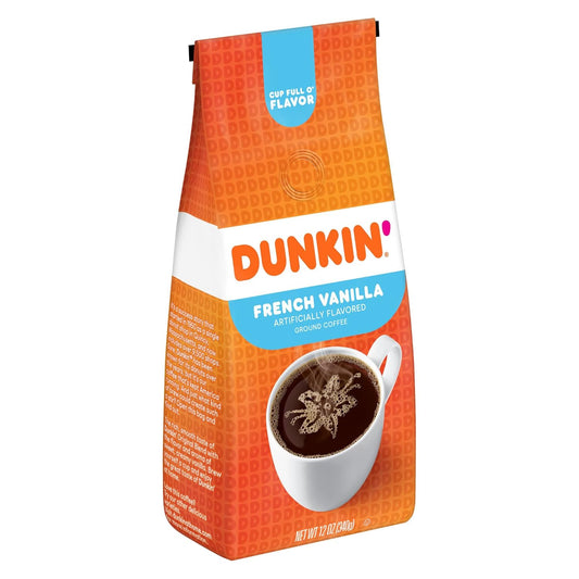 Dunkin' French Vanilla Artificially Flavored Ground Coffee, 12 Ounce