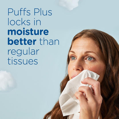 Puffs Plus Lotion Facial Tissues, 24 Family Boxes, 124 Tissues Per Box