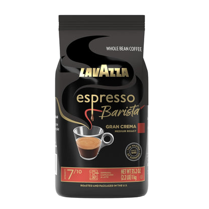 Lavazza Espresso Barista Gran Crema Whole Bean Coffee Blend, Medium Espresso Roast, Oz Bag (Packaging May Vary) - 2.2 LB, 35.2 Ounce