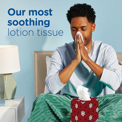 Puffs Plus Lotion Facial Tissue, 4 Mega Cube Boxes, 72 Tissues Per Box